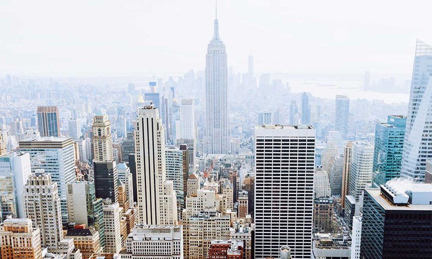 New York dall'alto con vista sull'Empire State Building