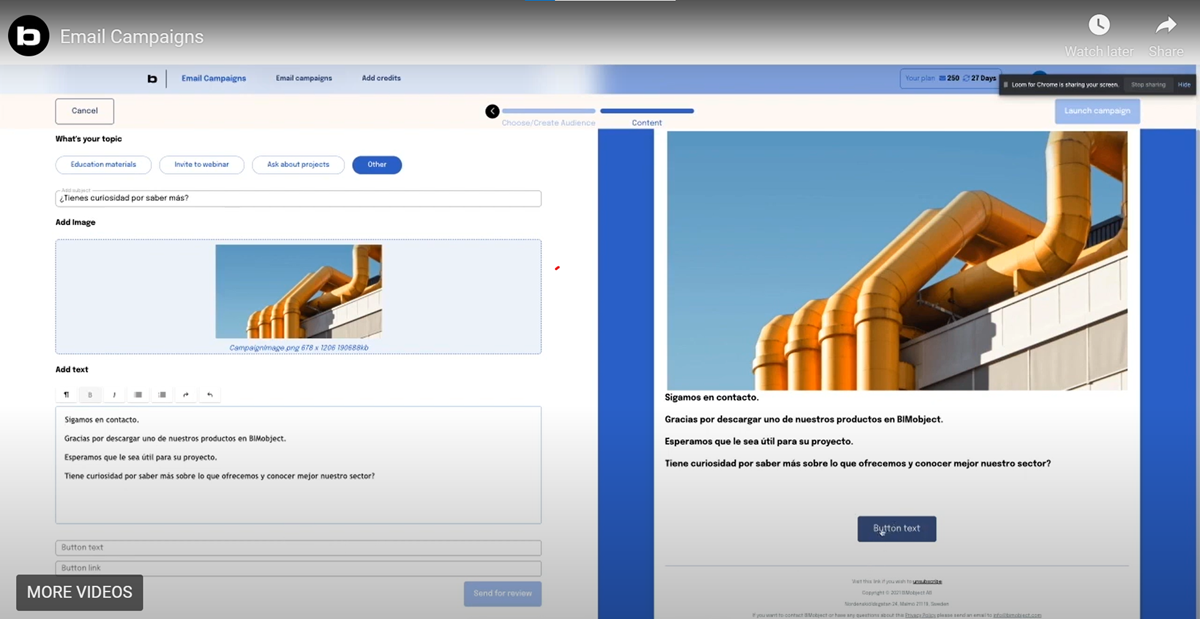 Descubre Email Campaigns | BIMobject