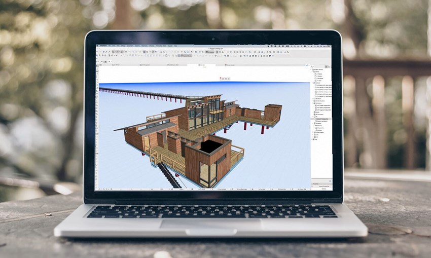 Archicad displayed on a laptop
