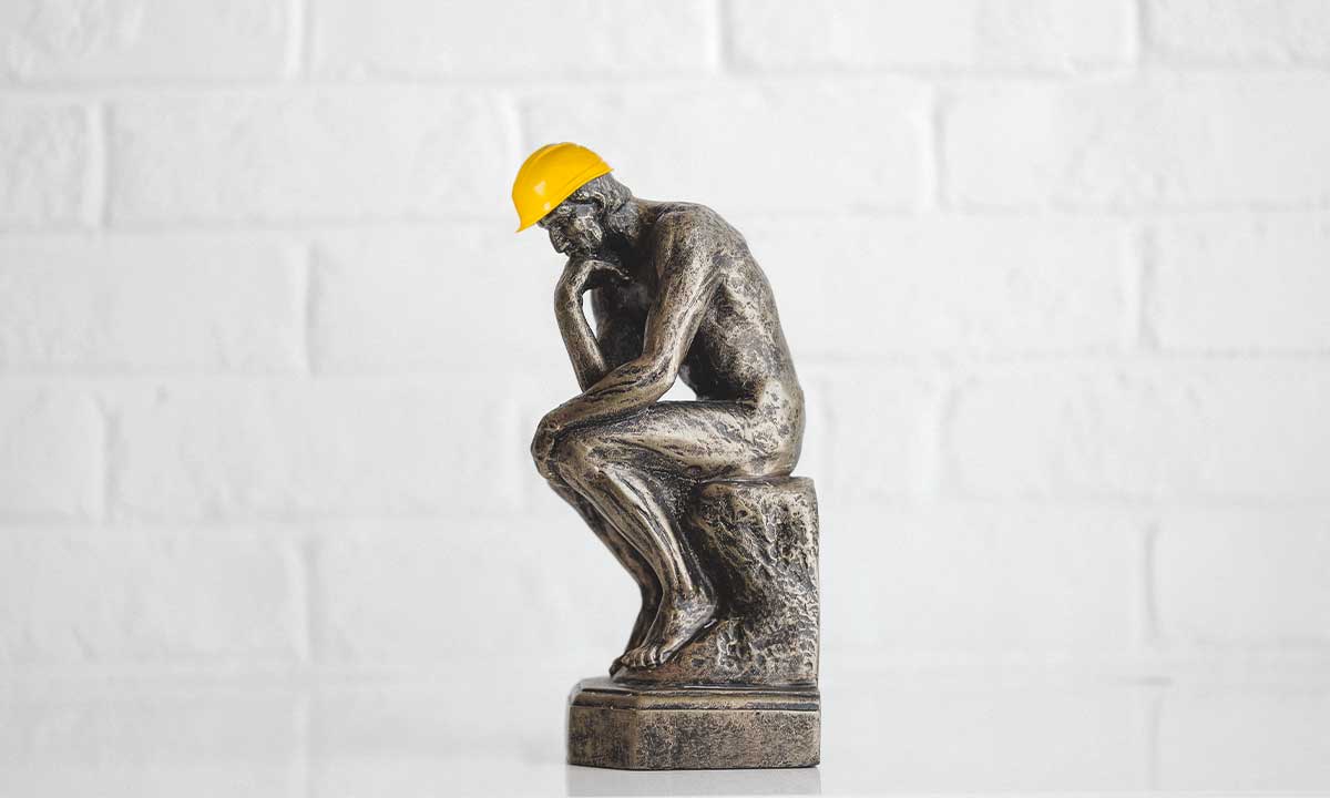 Thinking Man Statue Safety Hat