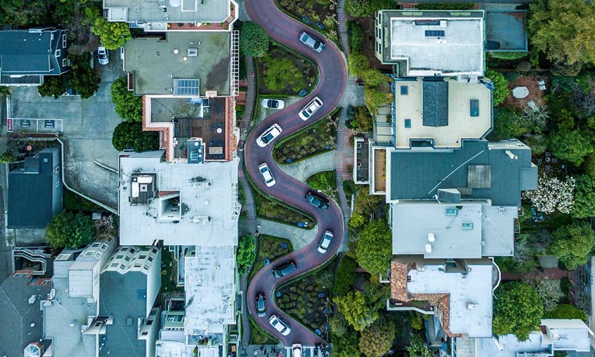 Lombard street, San Francisco, vista dall'alto