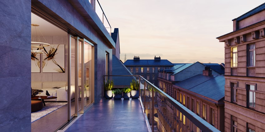 Balcon avec vue sur la ville