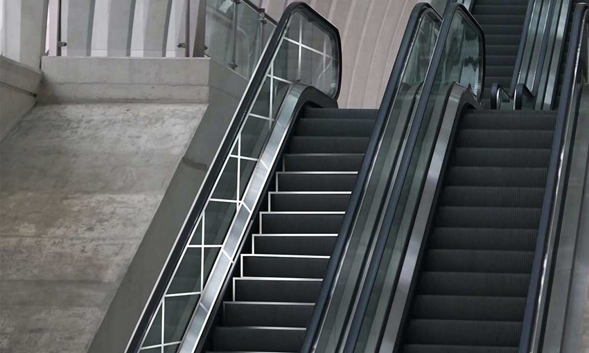 Escalator created like a 3D BIM object grid