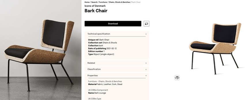 Bark chair icons of denmark physical and digital product format